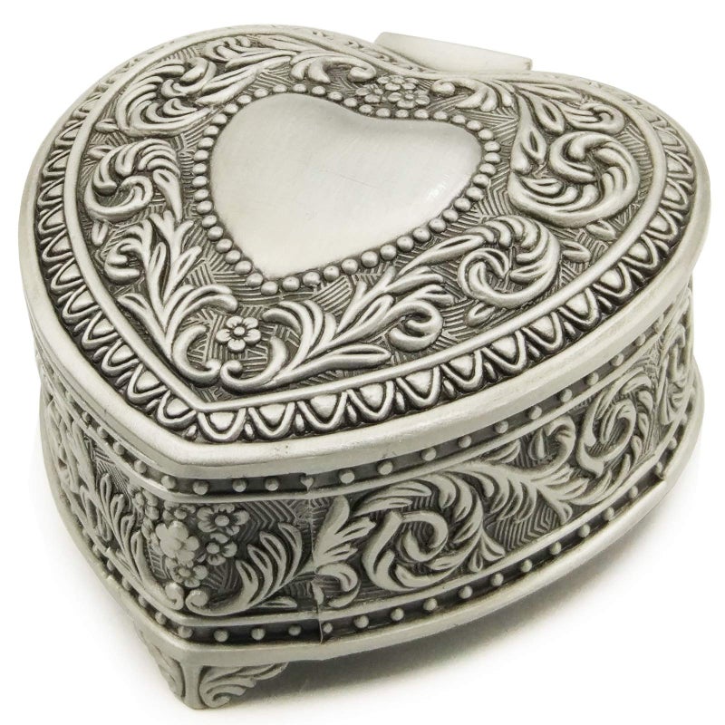 falado Wingostore Emboss Alloy Metal Music Box Wind Up and Golden Movement Music Box for Christmas/Birthday/Valentine's Day (HearShapedMetalYMSS, You are My Sunshine) - Image 1